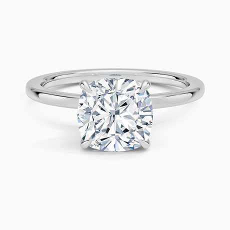 18K White Gold Secret Halo 1.5mm Diamond Ring