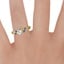 18K Yellow Gold Luxe Willow Sapphire and Diamond Ring (1/8 ct. tw.), smallzoomed in top view on a hand