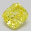 9.07 Ct. Fancy Vivid  Yellow Cushion Lab Grown Diamond