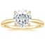 18K Yellow Gold Freesia 2mm Solitaire Ring, smalltop view