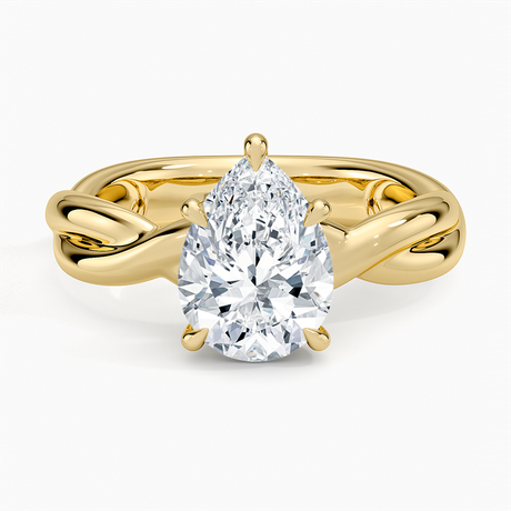 18K Yellow Gold Hazel Twist Solitaire Diamond Ring