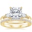 18K Yellow Gold Simply Tacori Three Stone Marquise Diamond Ring with Tacori Dantela Diamond Ring (1/8 ct. tw.)