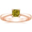 14K Rose Gold Petite Tapered Trellis Solitaire Ring, smalltop view