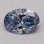 0.72 Ct. Fancy Vivid Blue Oval Lab Grown Diamond