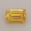 0.74 Ct. Fancy Vivid  Yellow Emerald Lab Grown Diamond