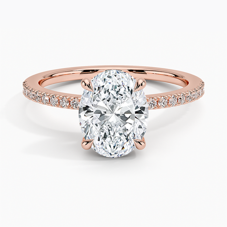 14K Rose Gold Perfect Fit Half Coverage Hidden Halo Diamond Ring (1/5 ct. tw.)