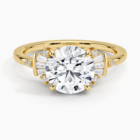 Art Deco Tapered Baguette Cluster Engagement Ring