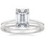Platinum Petite Secret Halo Diamond Ring with Petite Comfort Fit Wedding Ring