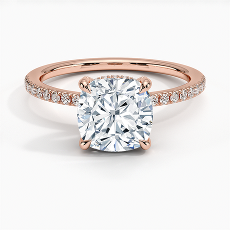 14K Rose Gold Viviana Half Coverage Diamond Ring