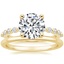 18K Yellow Gold Marseille Diamond Ring with Petite Comfort Fit Wedding Ring