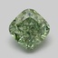 1.10 Ct. Fancy Vivid Green Cushion Lab Grown Diamond