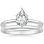 18K White Gold Six-Prong Petite Comfort Fit Bridal Set