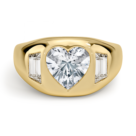 18K Yellow Gold Sloane Three Stone Trapezoid Dome Diamond Ring (1/2 ct. tw.)