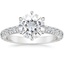 18K White Gold Sienna Three-Quarter Coverage Diamond Ring, smalltop view