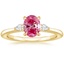 14K Yellow Gold Aria Perfect Fit Three Stone Diamond Ring, smalltop view