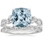 18KW Aquamarine Luxe Willow Diamond Ring (1/4 ct. tw.) with Luxe Winding Willow Diamond Ring (1/4 ct. tw.), smalltop view