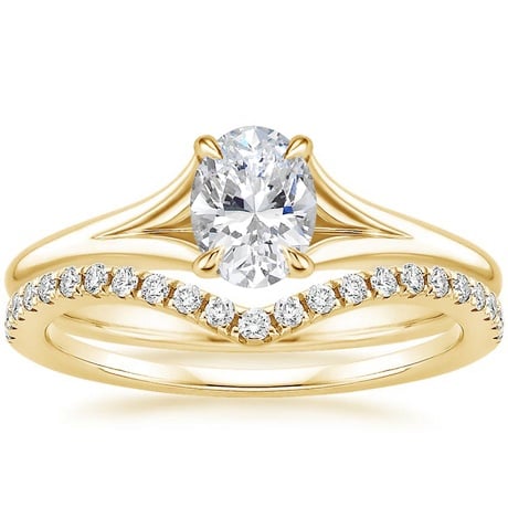 18K Yellow Gold Reverie Ring with Flair Diamond Ring (1/6 ct. tw.)