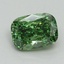 1.02 Ct. Fancy Vivid Green Cushion Lab Grown Diamond