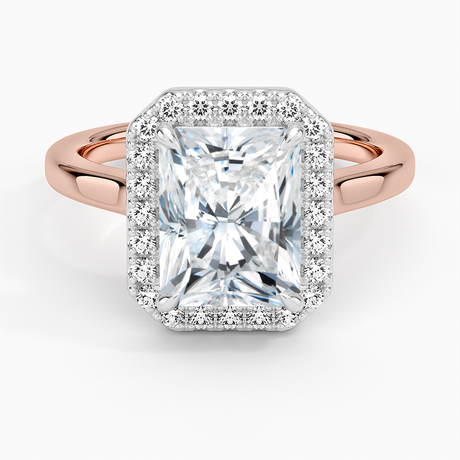 14K Rose Gold Platinum Mixed Metal Julia Halo Diamond Ring (1/5 ct. tw.)