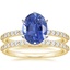 18K Yellow Gold Six Prong Petite Shared Prong Diamond Bridal Set