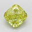3.09 Ct. Fancy Intense  Yellow Cushion Lab Grown Diamond