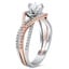 Woven Mixed Metal Moissanite Ring, smallview