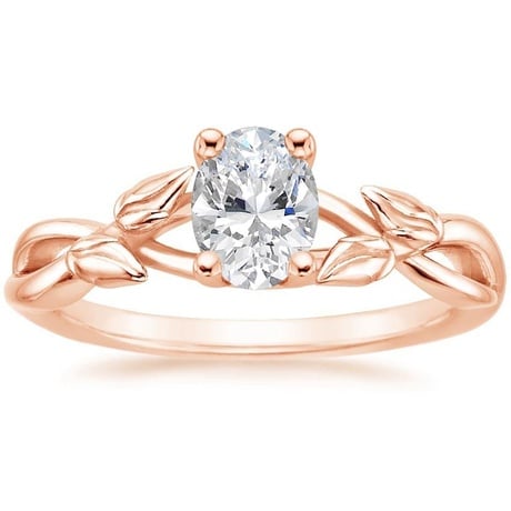 14K Rose Gold Budding Willow Ring with Winding Willow Ring