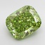 5.02 Ct. Fancy Vivid  Green Cushion Lab Grown Diamond