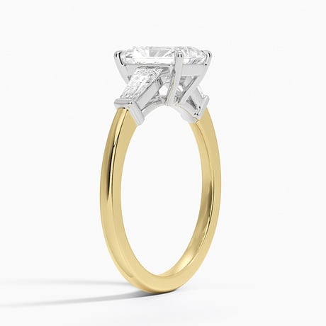 Mixed Metal Symphony Three Stone Diamond Ring