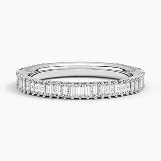 Petite Lina Baguette Diamond Ring in 18K White Gold