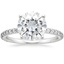 18K White Gold Petite Shared Prong Three-Quarter Coverage Diamond Ring (1/3 ct. tw.), smalltop view