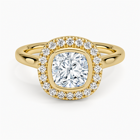 Bezel Halo Diamond Ring
