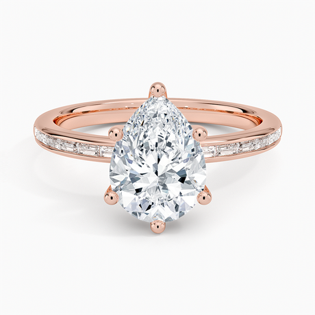 14K Rose Gold Tabitha Channel Set Baguette Diamond Ring