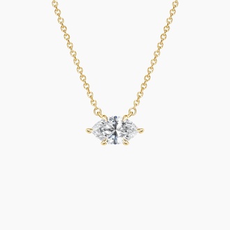 Horizontal Diamond Pendant in 18K Yellow Gold