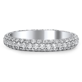 Custom Three Sided Pave Diamond Wedding Band
