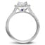 Halo Diamond Ring with Surprise Sapphire Accents, smallside view