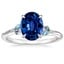 14K White Gold Camellia Indigo Milgrain Ring, smalltop view