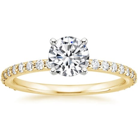 18K Yellow Gold Luxe Petite Shared Prong Diamond Bridal Set (3/4 ct. tw.)