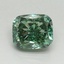 0.96 Ct. Fancy Vivid Green Cushion Lab Grown Diamond