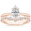 14K Rose Gold Freesia Ring with Curved Versailles Diamond Ring