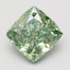 4.06 Ct. Fancy Vivid Green Cushion Lab Grown Diamond