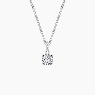 Pavé Diamond Bail Pendant in 18K White Gold