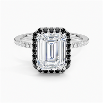 Waverly Halo Diamond Ring with Black Diamond Accents - Brilliant Earth