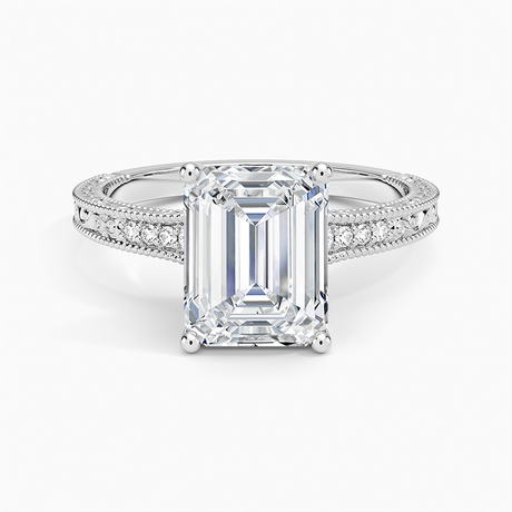 Platinum Hudson Engraved Diamond Ring