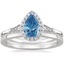 18K White Gold Linden Diamond Ring with Petite Quattro Wedding Ring