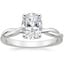 14K White Gold Twisted Vine Solitaire Ring, smalltop view