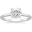 18K White Gold Four-Prong Comfort Fit 1.5mm Ring, smalltop view