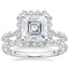 18K White Gold Marseille Halo Diamond Ring (1/2 ct. tw.) with Luxe Marseille Diamond Ring (1/2 ct. tw.)
