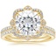 18KY Moissanite Reina Diamond Ring with Luxe Ballad Diamond Ring (1/4 ct. tw.), smalltop view
