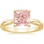 18K Yellow Gold Twisted Vine Solitaire Ring, smalltop view